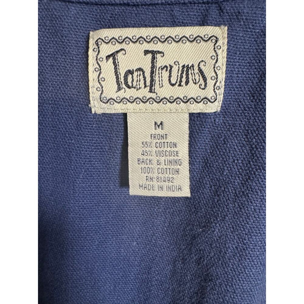 90s TanTrums Embroidered Beaded Floral Patchwork Vest M Cottagecore Whimsigoth - Picture 4 of 8